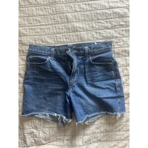 Old Navy Women's Size 8 Denim Blue Jean Shorts High rise Slouch Straight Style